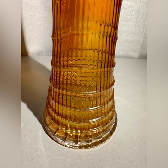 Vintage Imperial Carnival Glass Marigold Ripple Swung Vase - Picture 5 of 15